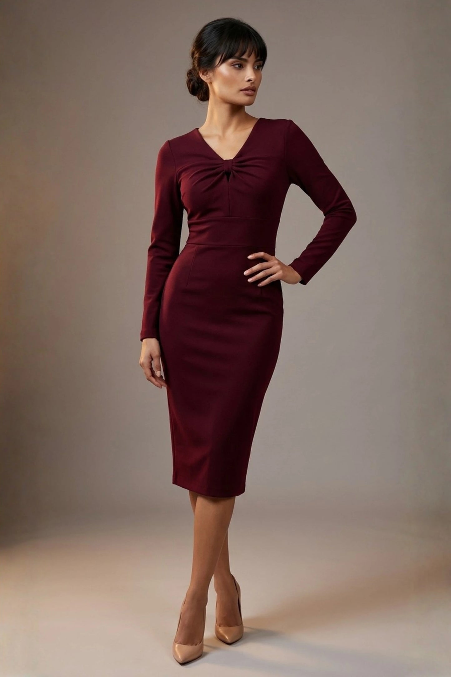 Heidi Sculpted Long Sleeve Pencil Dress