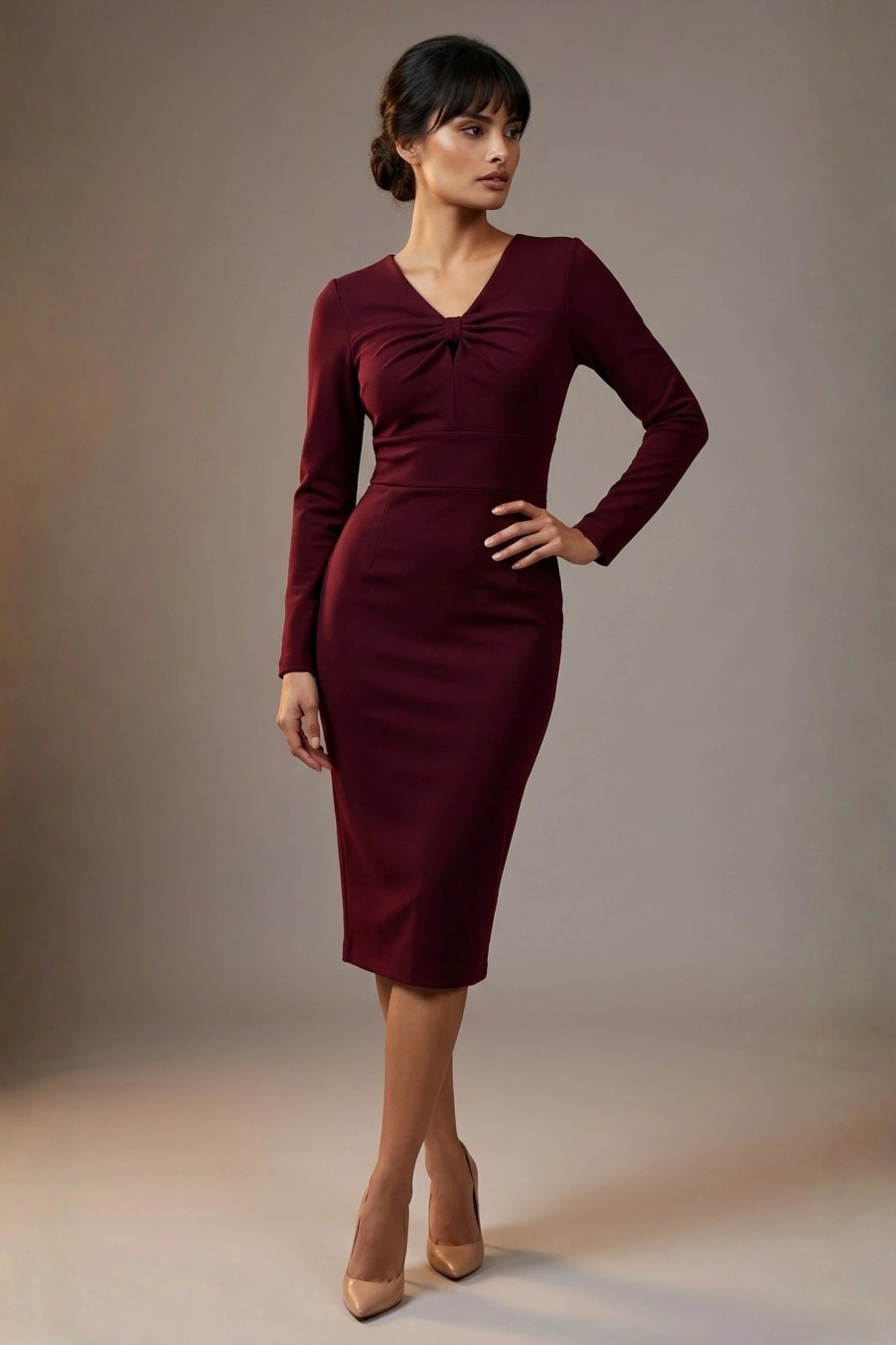 Heidi Sculpted Long Sleeve Pencil Dress