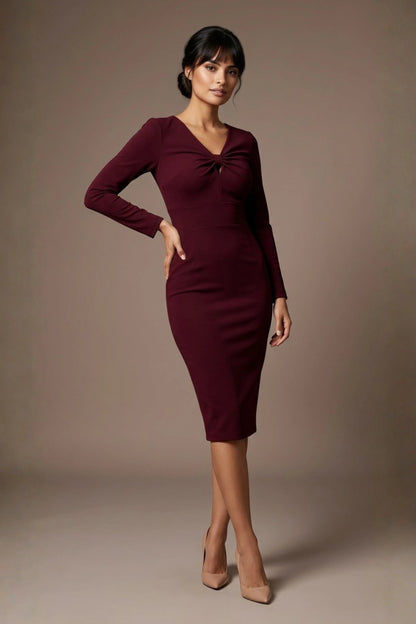 Heidi Sculpted Long Sleeve Pencil Dress