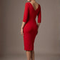 Lorelai Pleated 3/4 Sleeve Pencil Dress