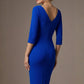 Lorelai Pleated 3/4 Sleeve Pencil Dress