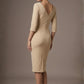 Lorelai Pleated 3/4 Sleeve Pencil Dress