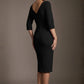 Lorelai Pleated 3/4 Sleeve Pencil Dress