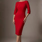 Lorelai Pleated 3/4 Sleeve Pencil Dress