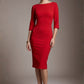 Lorelai Pleated 3/4 Sleeve Pencil Dress
