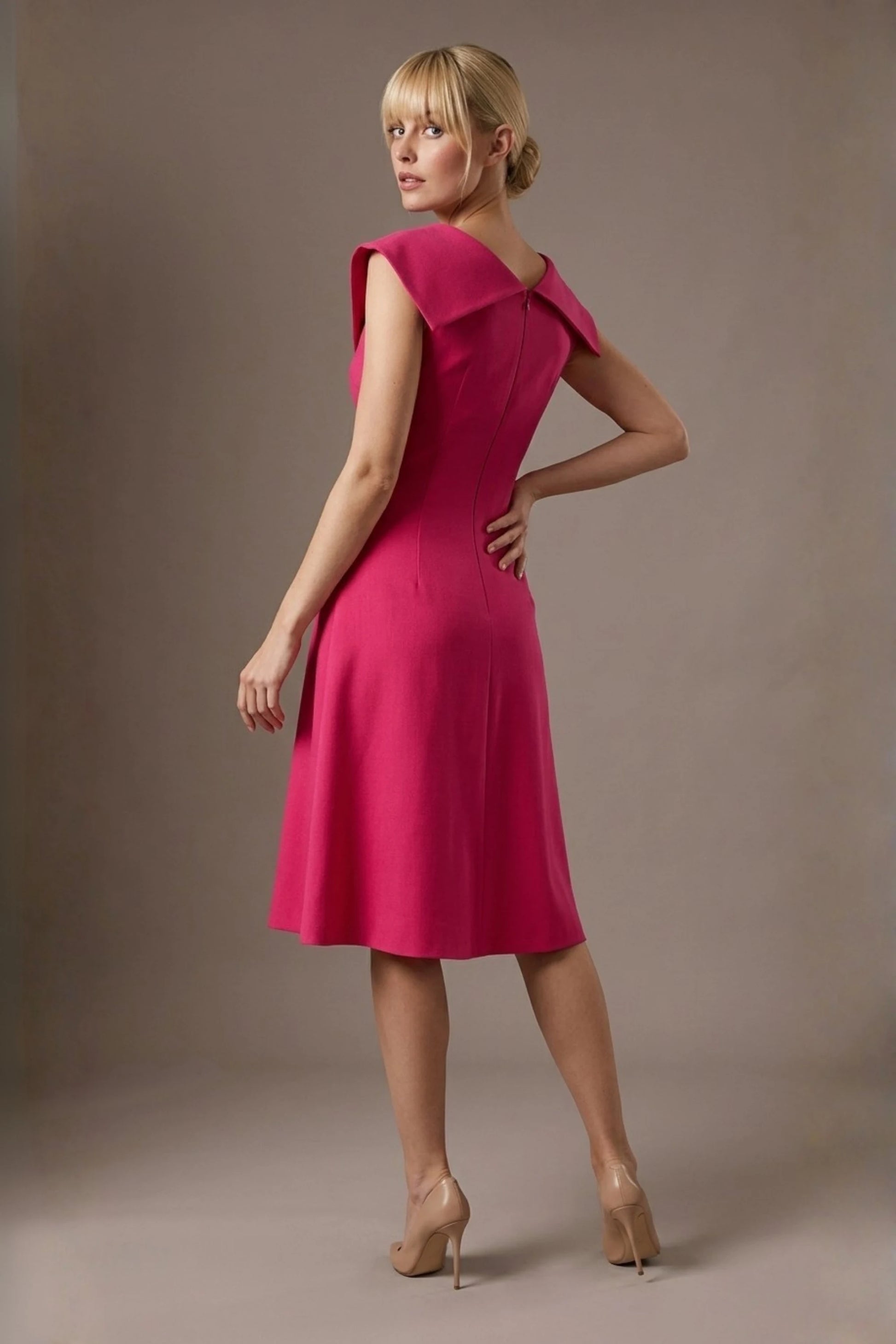 Burghfield Fold-Over Collar A-Line Dress