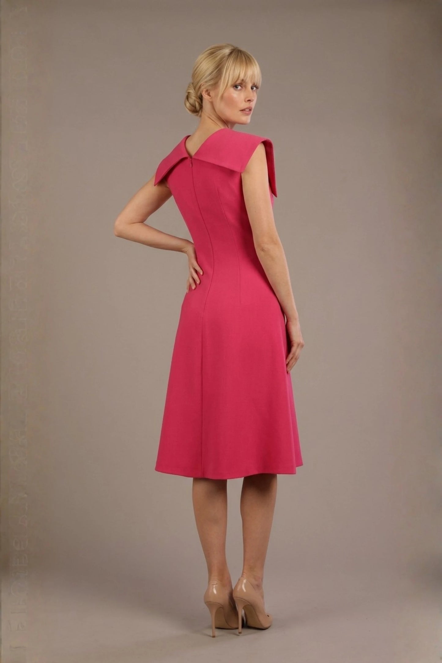 Burghfield Fold-Over Collar A-Line Dress