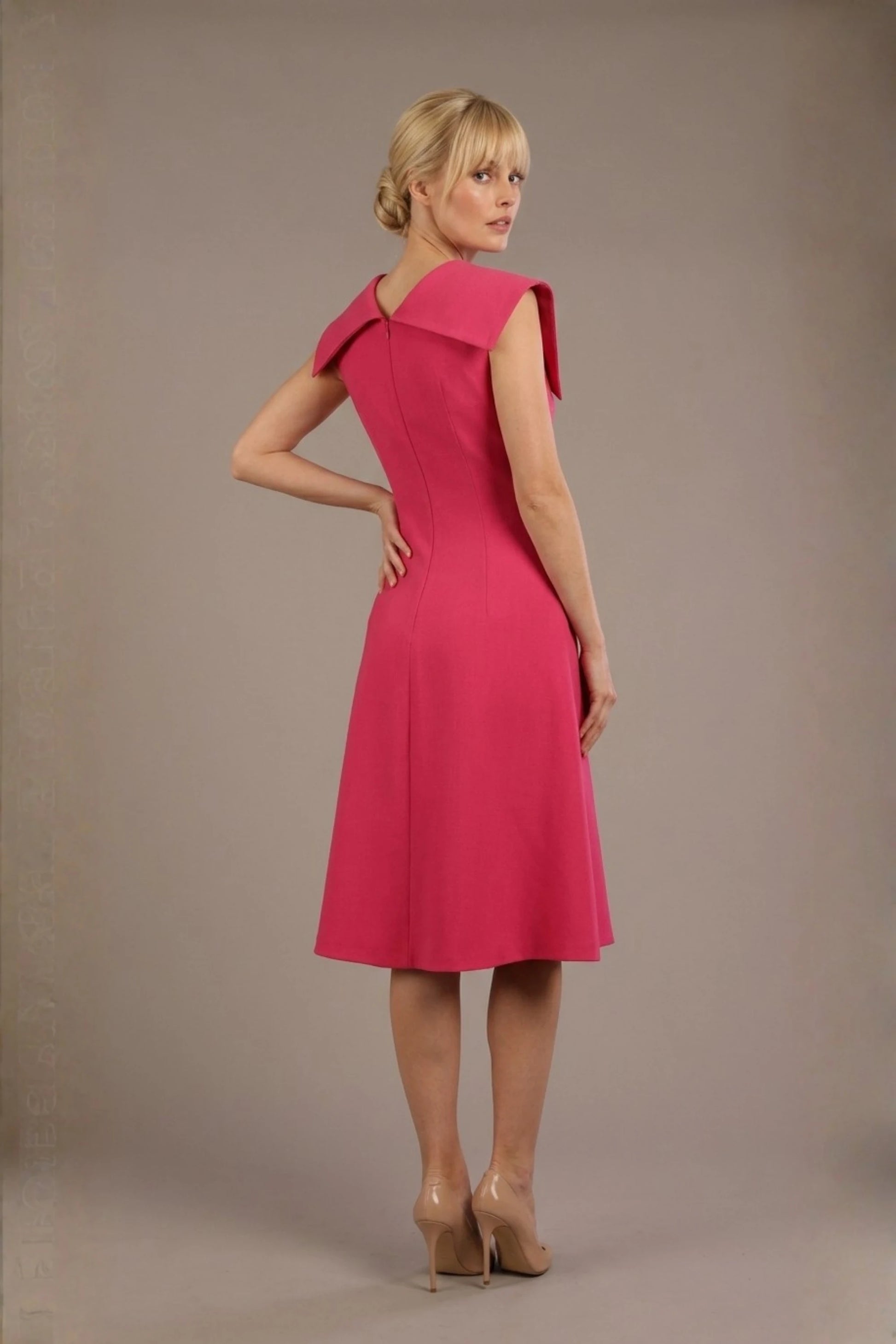 Burghfield Fold-Over Collar A-Line Dress