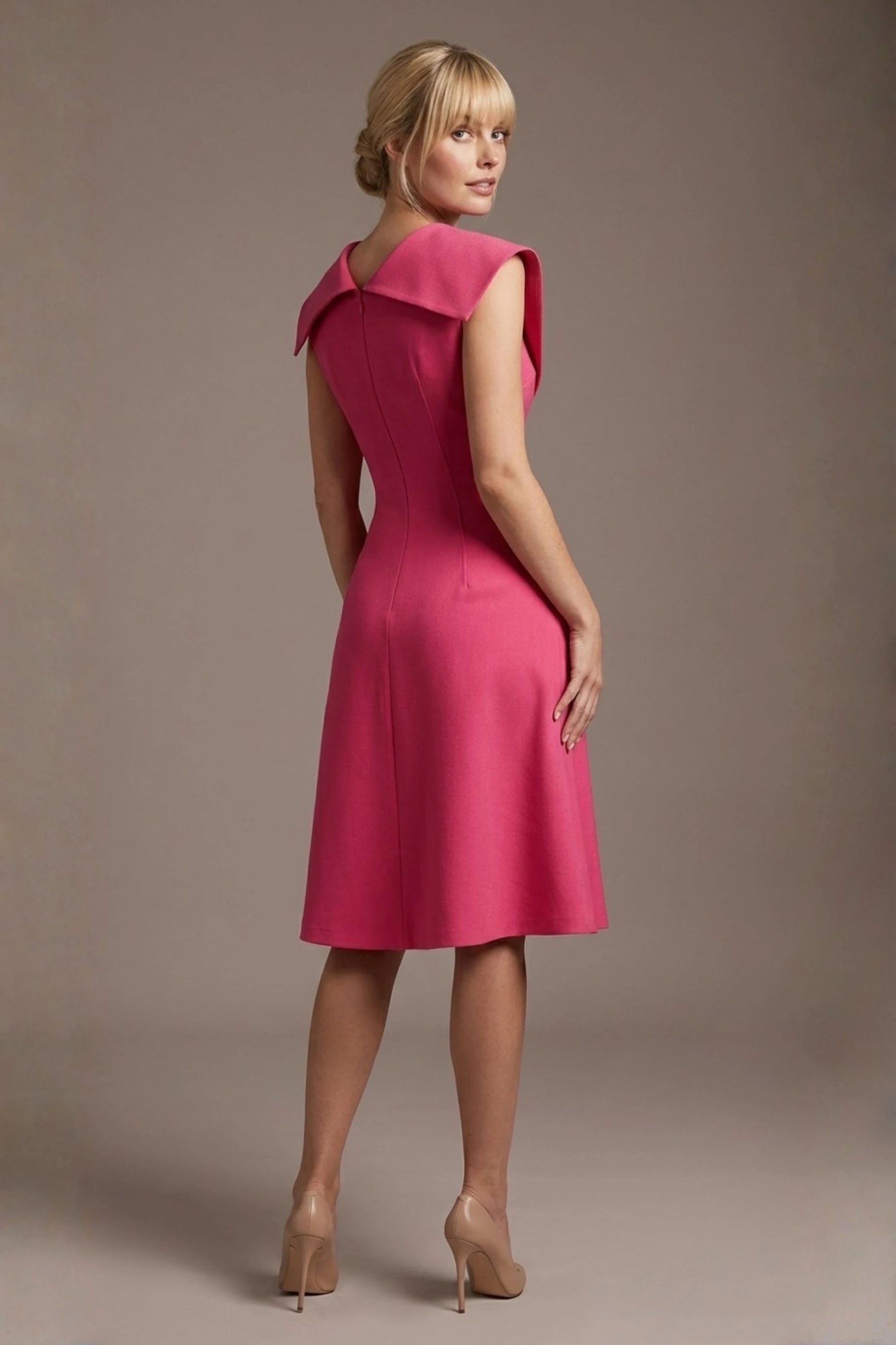 Burghfield Fold-Over Collar A-Line Dress