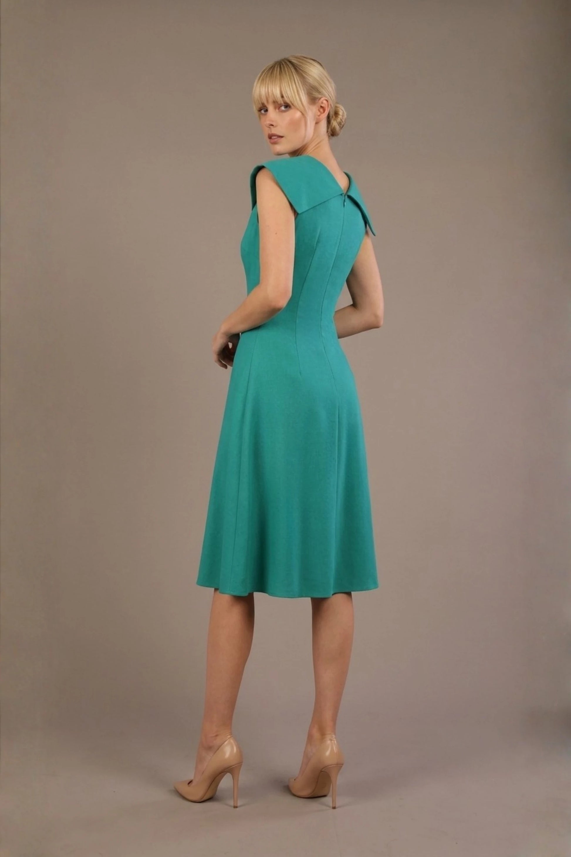 Burghfield Fold-Over Collar A-Line Dress