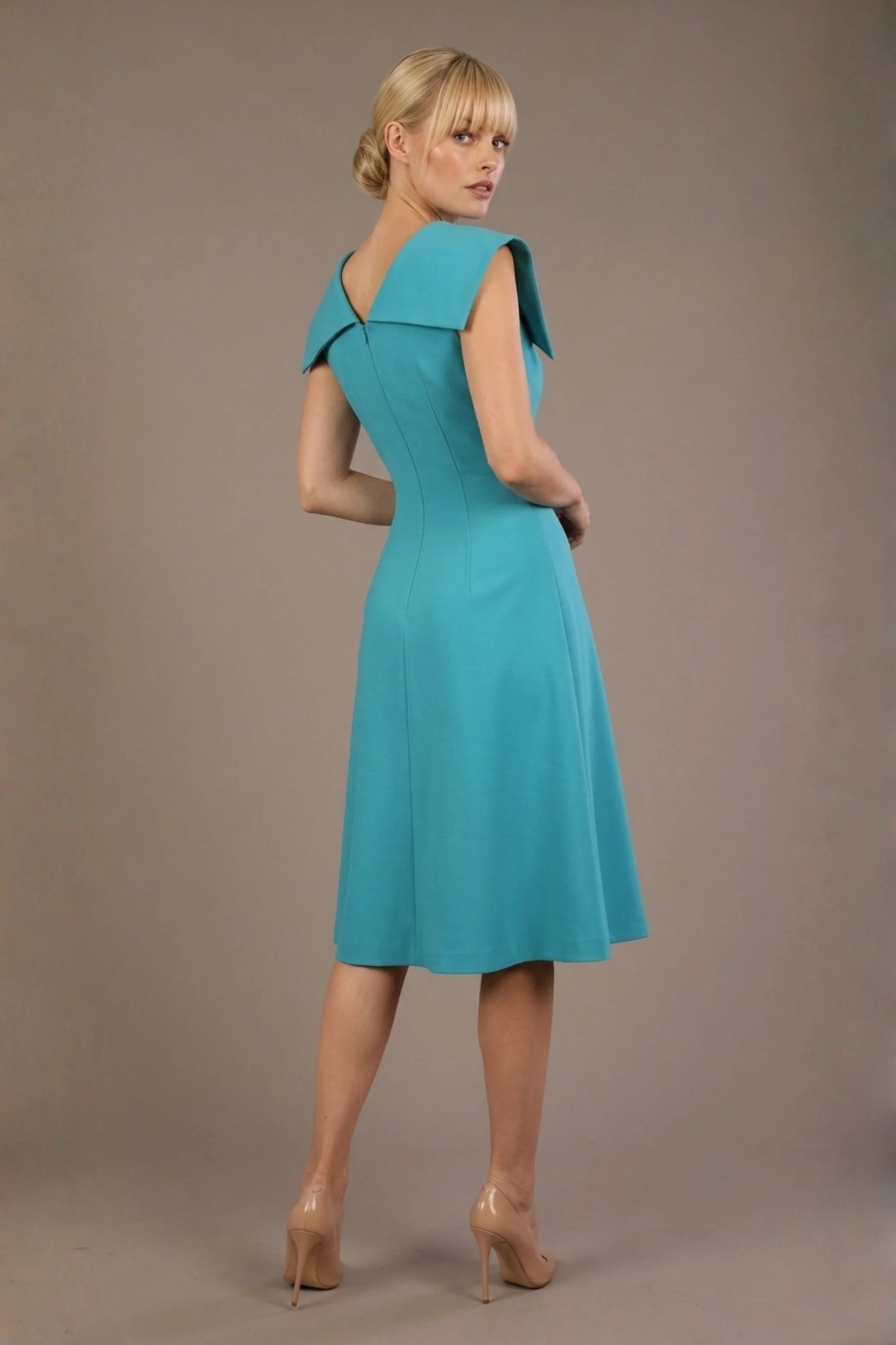 Burghfield Fold-Over Collar A-Line Dress