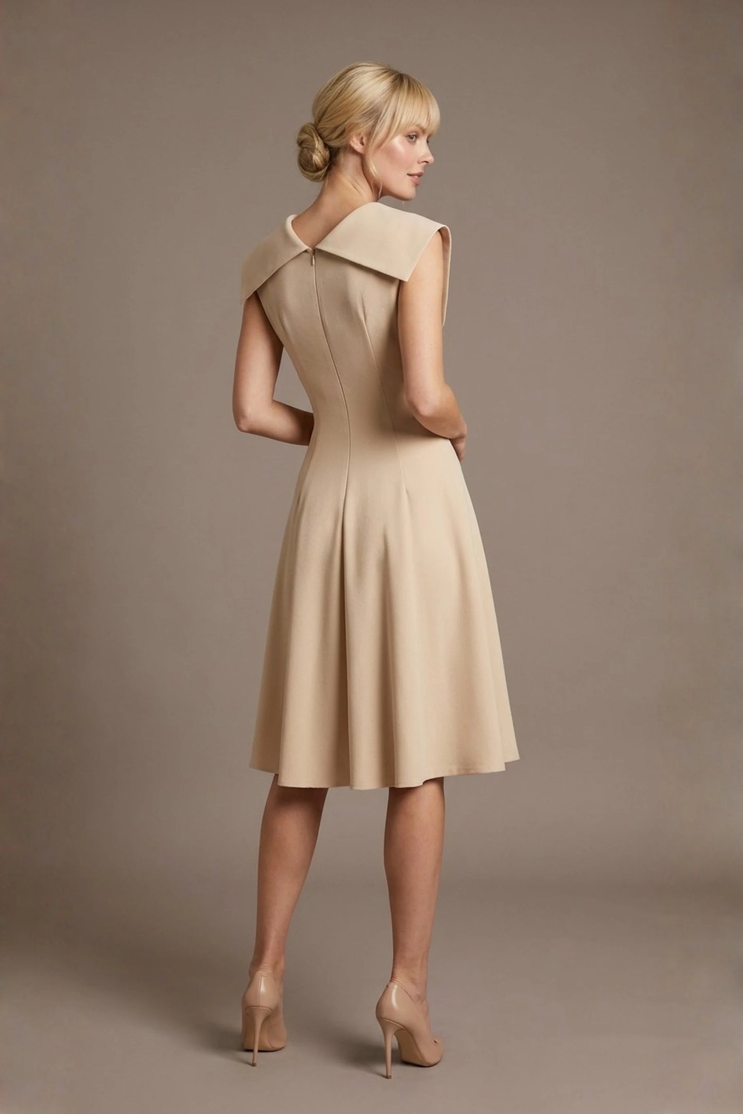 Burghfield Fold-Over Collar A-Line Dress