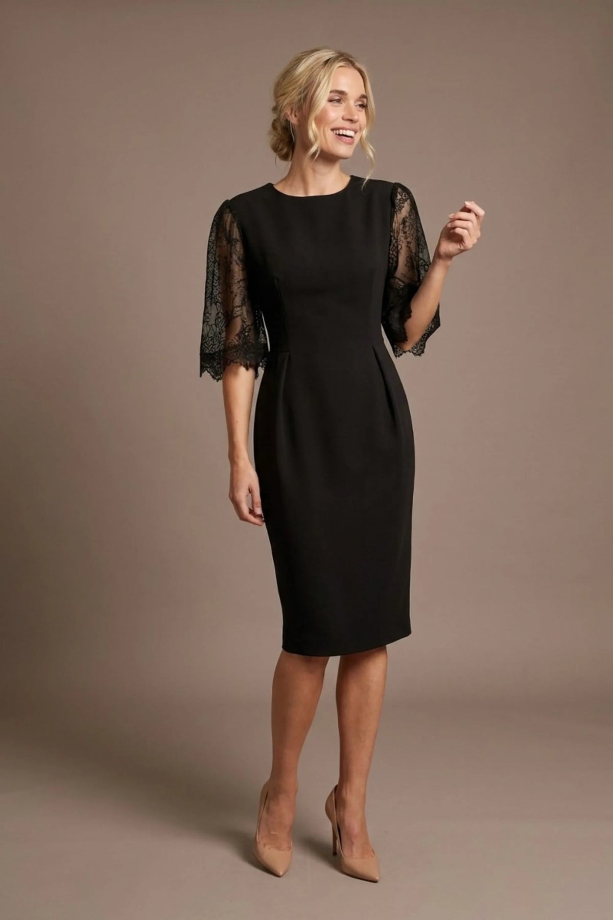Lovelock French Lace Sleeve Dress