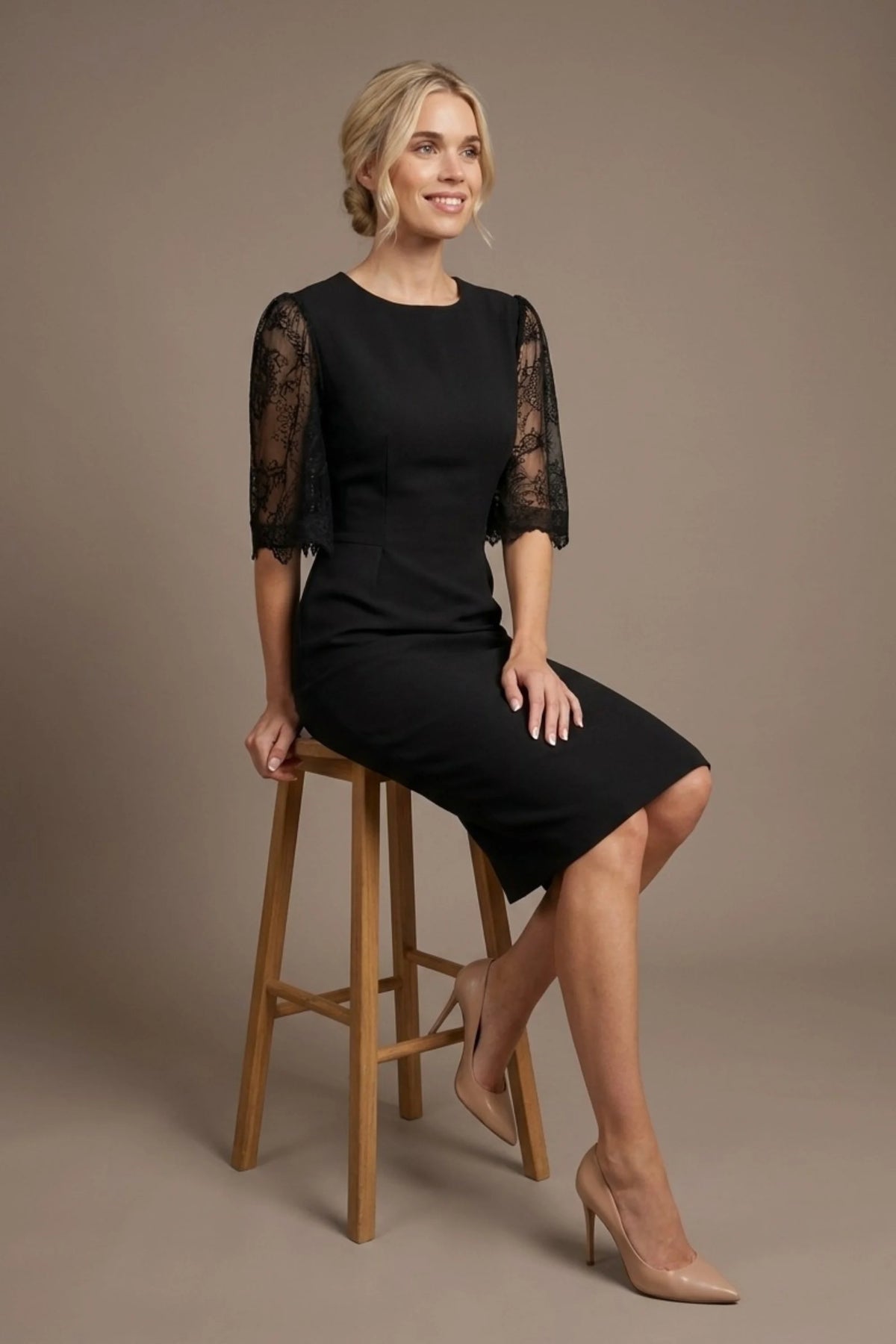 Lovelock French Lace Sleeve Dress