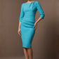 Liana Asymmetric Tie-Neck Pencil Dress