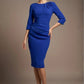 Liana Asymmetric Tie-Neck Pencil Dress