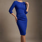Liana Asymmetric Tie-Neck Pencil Dress