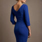 Liana Asymmetric Tie-Neck Pencil Dress