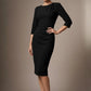 Liana Asymmetric Tie-Neck Pencil Dress