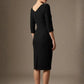 Liana Asymmetric Tie-Neck Pencil Dress