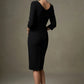 Liana Asymmetric Tie-Neck Pencil Dress