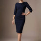 Liana Asymmetric Tie-Neck Pencil Dress