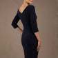 Liana Asymmetric Tie-Neck Pencil Dress