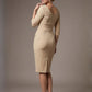 Liana Asymmetric Tie-Neck Pencil Dress