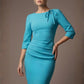 Liana Asymmetric Tie-Neck Pencil Dress
