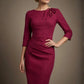 Liana Asymmetric Tie-Neck Pencil Dress