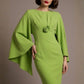 Federica Cape-Sleeve Pencil Dress