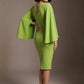 Federica Cape-Sleeve Pencil Dress