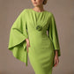 Federica Cape-Sleeve Pencil Dress