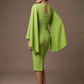 Federica Cape-Sleeve Pencil Dress