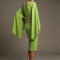 Federica Cape-Sleeve Pencil Dress