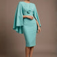 Federica Cape-Sleeve Pencil Dress