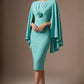 Federica Cape-Sleeve Pencil Dress