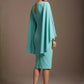 Federica Cape-Sleeve Pencil Dress