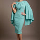 Federica Cape-Sleeve Pencil Dress