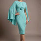 Federica Cape-Sleeve Pencil Dress