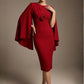 Federica Cape-Sleeve Pencil Dress