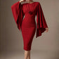 Federica Cape-Sleeve Pencil Dress
