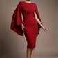 Federica Cape-Sleeve Pencil Dress