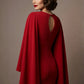 Federica Cape-Sleeve Pencil Dress