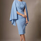 Federica Cape-Sleeve Pencil Dress