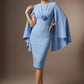 Federica Cape-Sleeve Pencil Dress