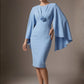 Federica Cape-Sleeve Pencil Dress