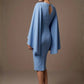 Federica Cape-Sleeve Pencil Dress