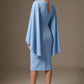 Federica Cape-Sleeve Pencil Dress