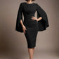 Federica Cape-Sleeve Pencil Dress